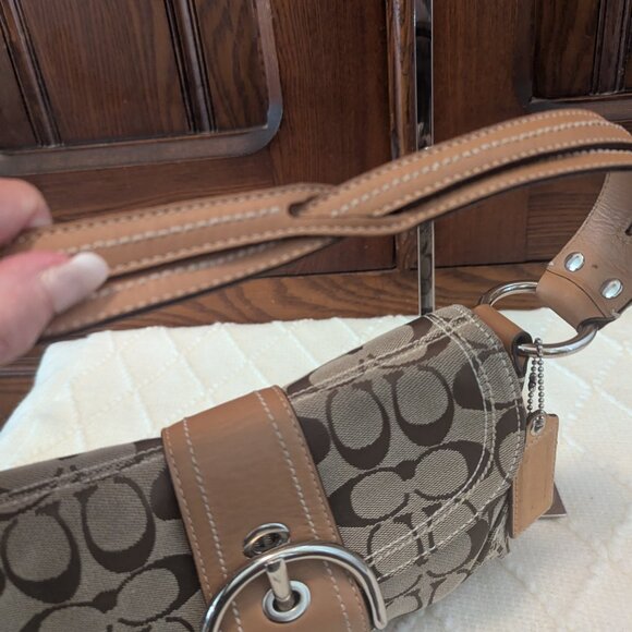 Coach Tan khaki signature C soho hobo bag 10602 y2k - Picture 9 of 12